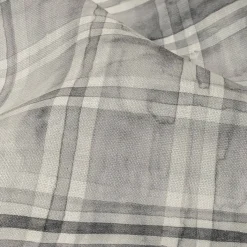 1 Yard Gray White Watercolor Plaid Medium-Weight Linen Woven Fabric