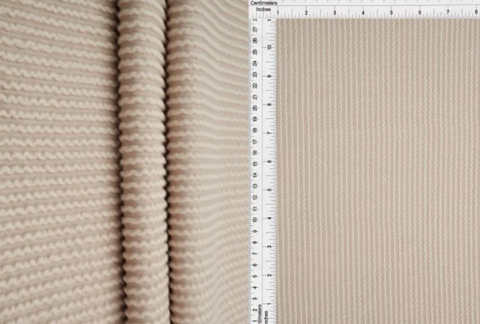 1 Yard Jacquard Double Knit Rib Stretch Fabric 230 GSM 52" Wide