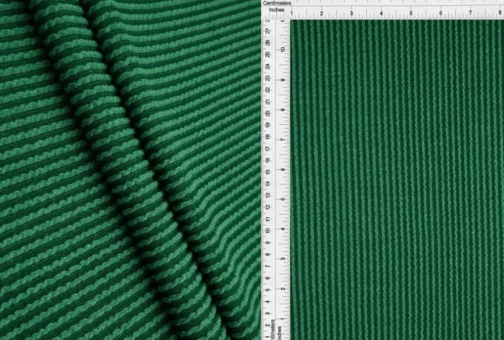 1 Yard Jacquard Double Knit Rib Stretch Fabric 230 GSM 52" Wide
