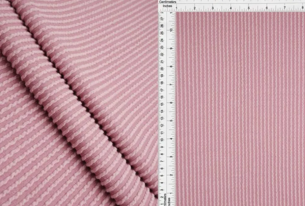 1 Yard Jacquard Double Knit Rib Stretch Fabric 230 GSM 52" Wide