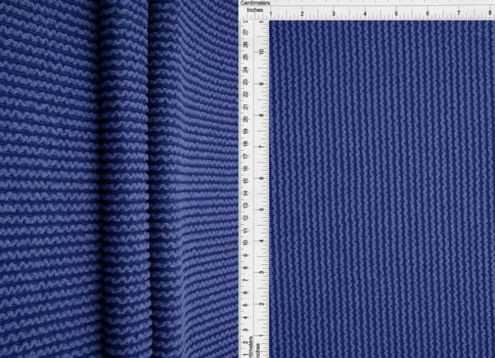 1 Yard Jacquard Double Knit Rib Stretch Fabric 230 GSM 52" Wide