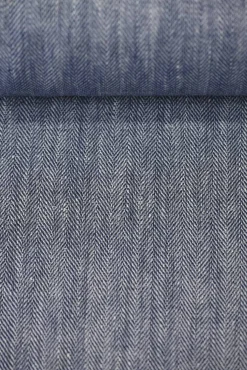 1 Yard Linen Novelty Herringbone Yarn Dyed Fabric Royal Color 54" Width