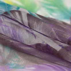 1 Yard Multicolor Spiced Feathers Silk Chiffon Luxury Sheer Fabric 51
