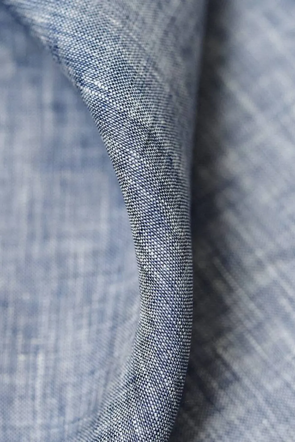 1 Yard Navy Off White Melange Linen Lightweight Flat Weave 58 Wide