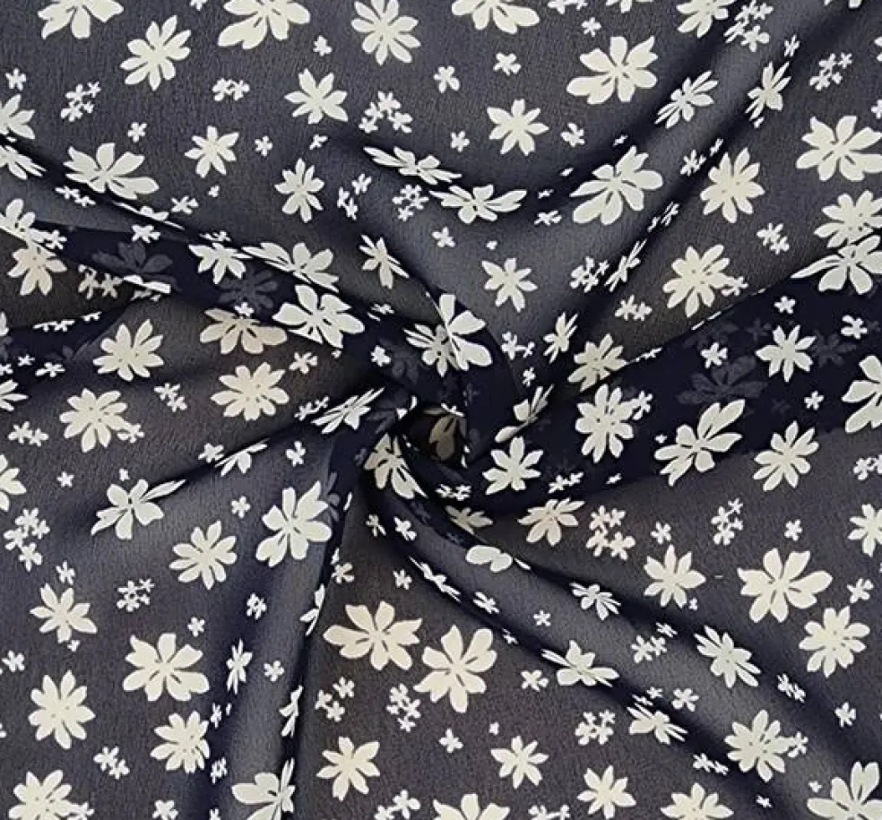 1 Yard Navy or Ivory Hi Multi Chiffon Sheer Lightweight Polyester Fabric 58/60" Wide