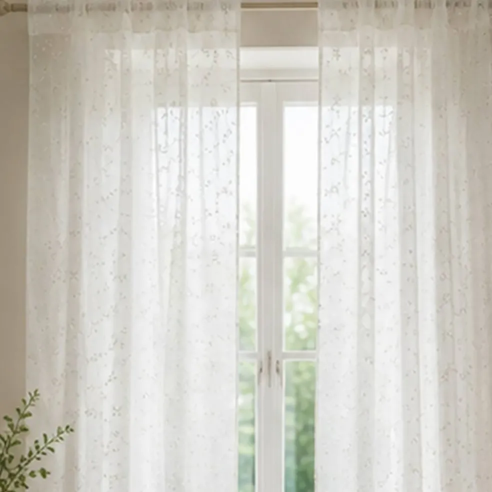 1 Yard Off White Linen Eyelet Embroidery Fabric Lightweight 58" Wide