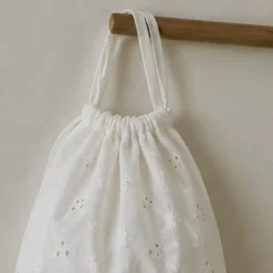 1 Yard Off White Linen Eyelet Embroidery Fabric Lightweight 58