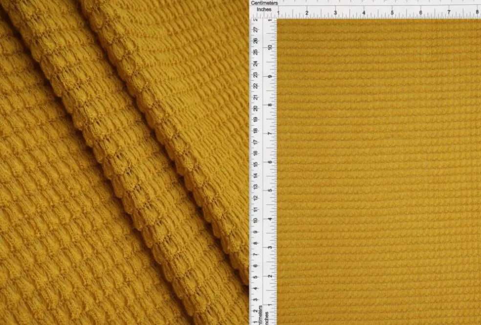 1 Yard Oversize Waffle Solid Stretch Knit Fabric 54/56 Inch Wide