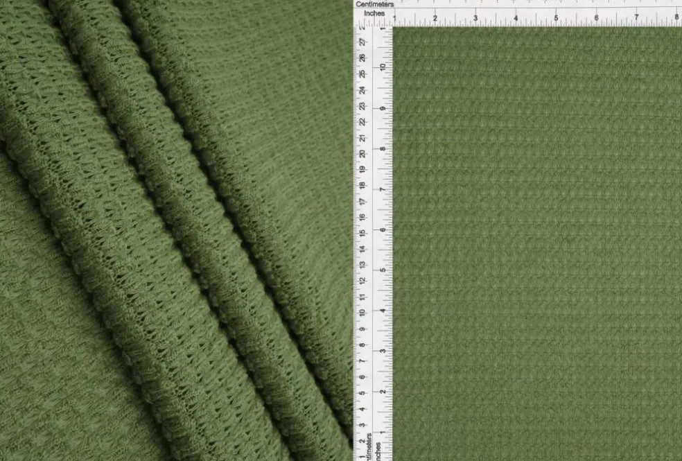 1 Yard Oversize Waffle Solid Stretch Knit Fabric 54/56 Inch Wide