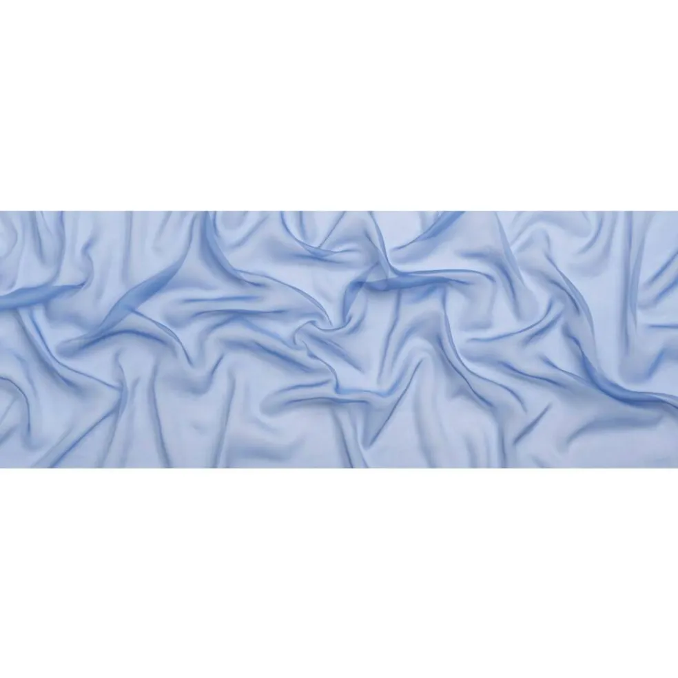 1 Yard Periwinkle Silk Voile Chiffon Like Fabric Lightweight Sheer, 54 Inches Wide