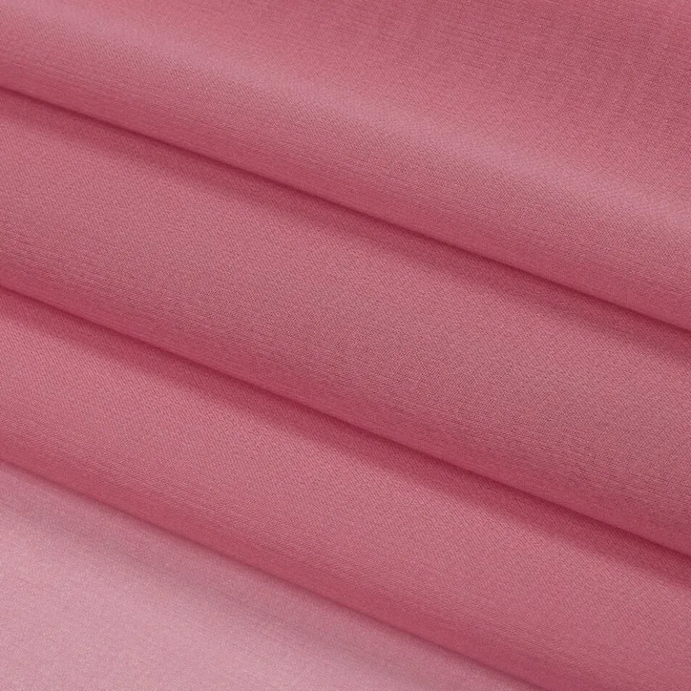 1 Yard Polignac Pink Silk Chiffon Premium Solid Sheer Lightweight Fabric 44 Inch Width
