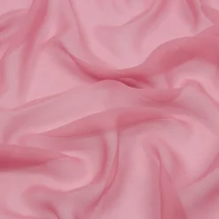 1 Yard Polignac Pink Silk Chiffon Premium Solid Sheer Lightweight Fabric 44 Inch Width