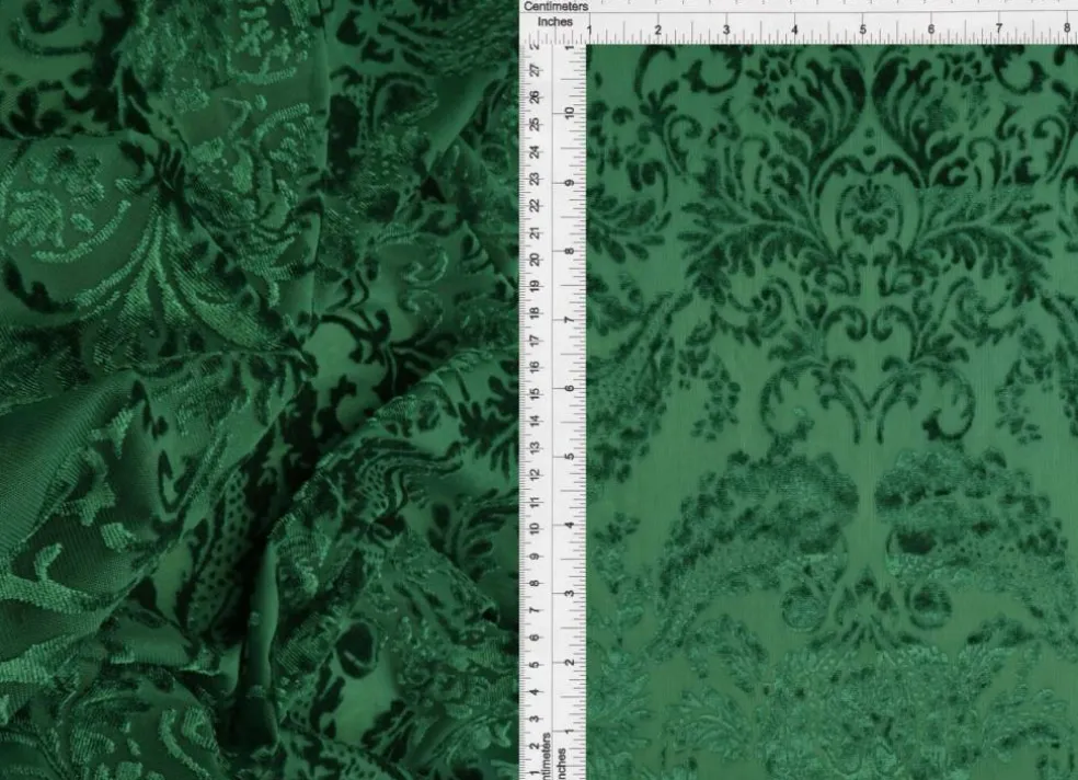 1 Yard Polyester Nylon Spandex Velvet Damask Fabric 58/60" Width