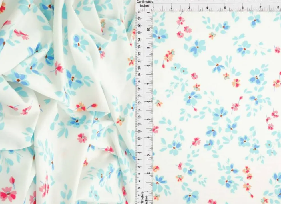 1 Yard Premium DTY Floral Print Knit Fabric Poly Spandex 58/60"