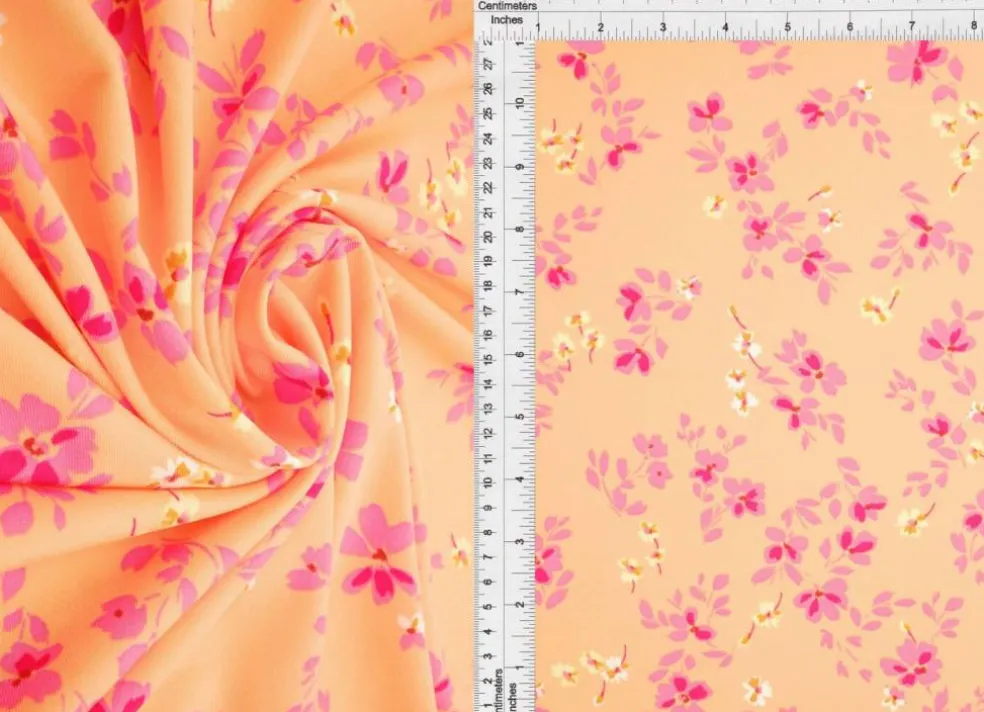 1 Yard Premium DTY Floral Print Knit Fabric Poly Spandex 58/60"