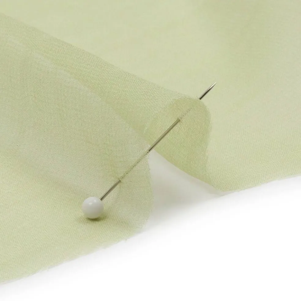 1 Yard Premium Silk Chiffon Fabric Sheer Lightweight Flowing Nile Green 54 Inch Width