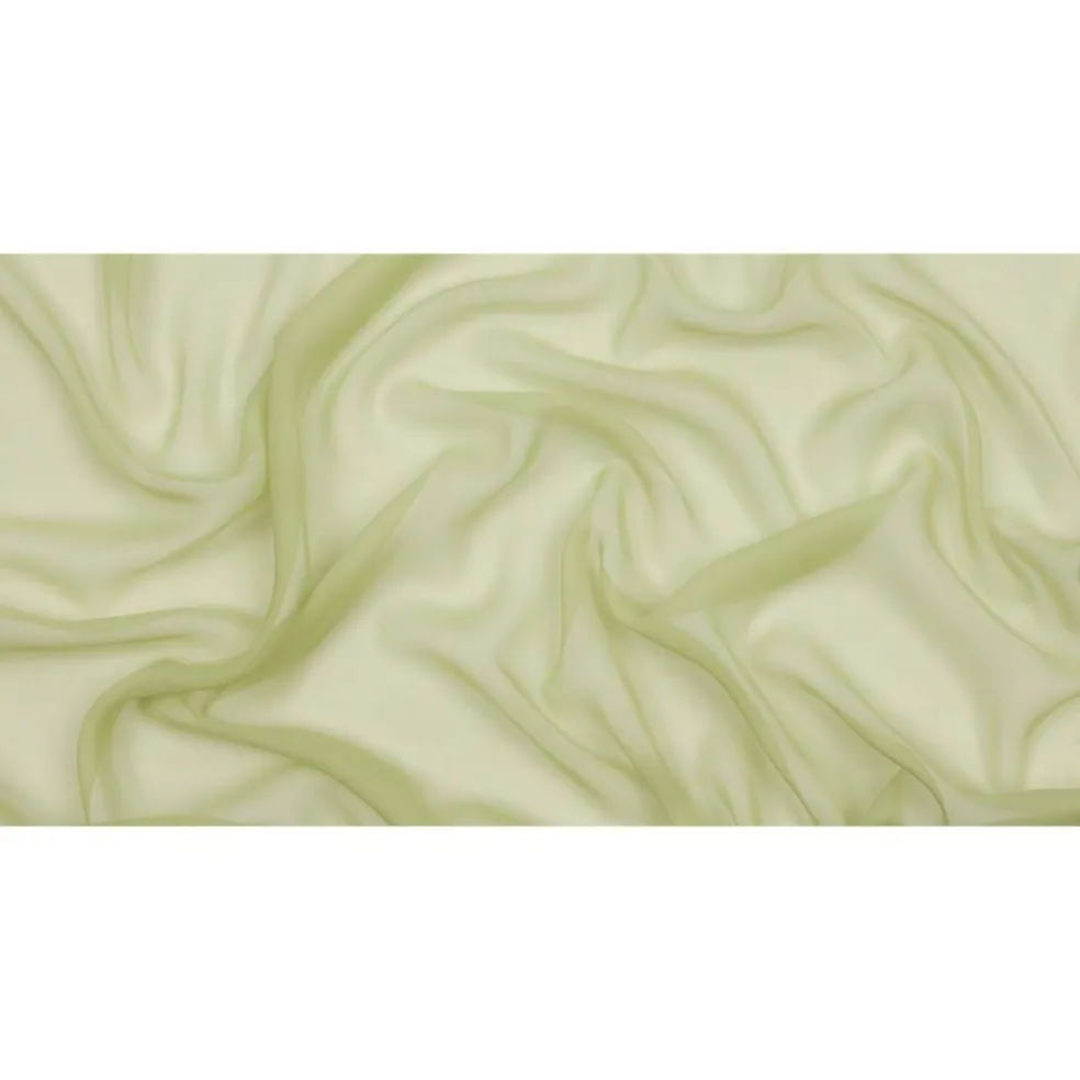 1 Yard Premium Silk Chiffon Fabric Sheer Lightweight Flowing Nile Green 54 Inch Width
