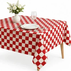 1 Yard Red Checkered Print Poly Cotton Fabric 59 or 60 Inch Wide
