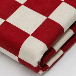 1 Yard Red Checkered Print Poly Cotton Fabric 59 or 60 Inch Wide