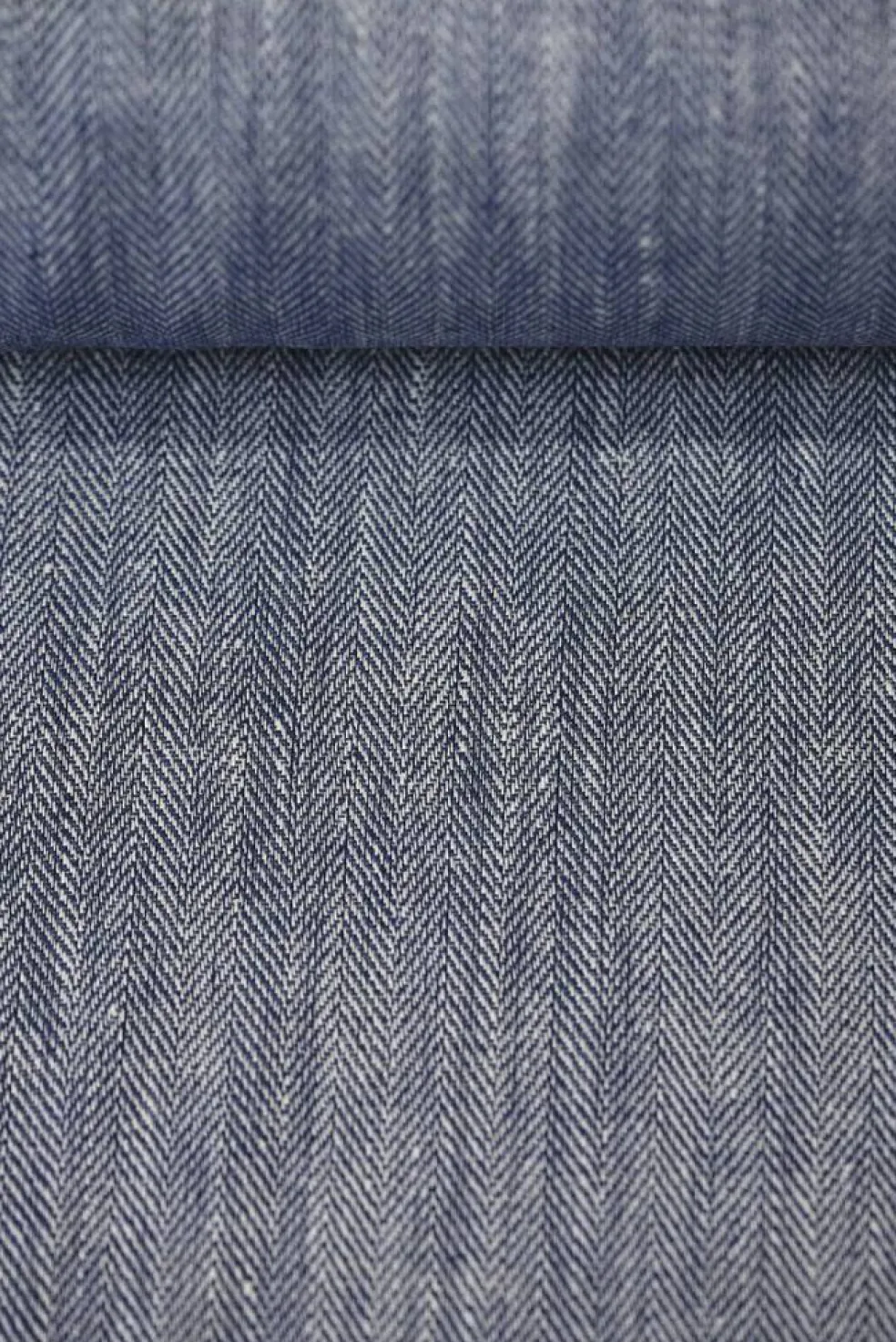 1 Yard Royal Linen Novelty Herringbone Yarn Dyed Fabric Midweight 54 Inch Width