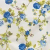 1 Yard Royal White Rose Print Poly Cotton Fabric 59/60 Inch Width