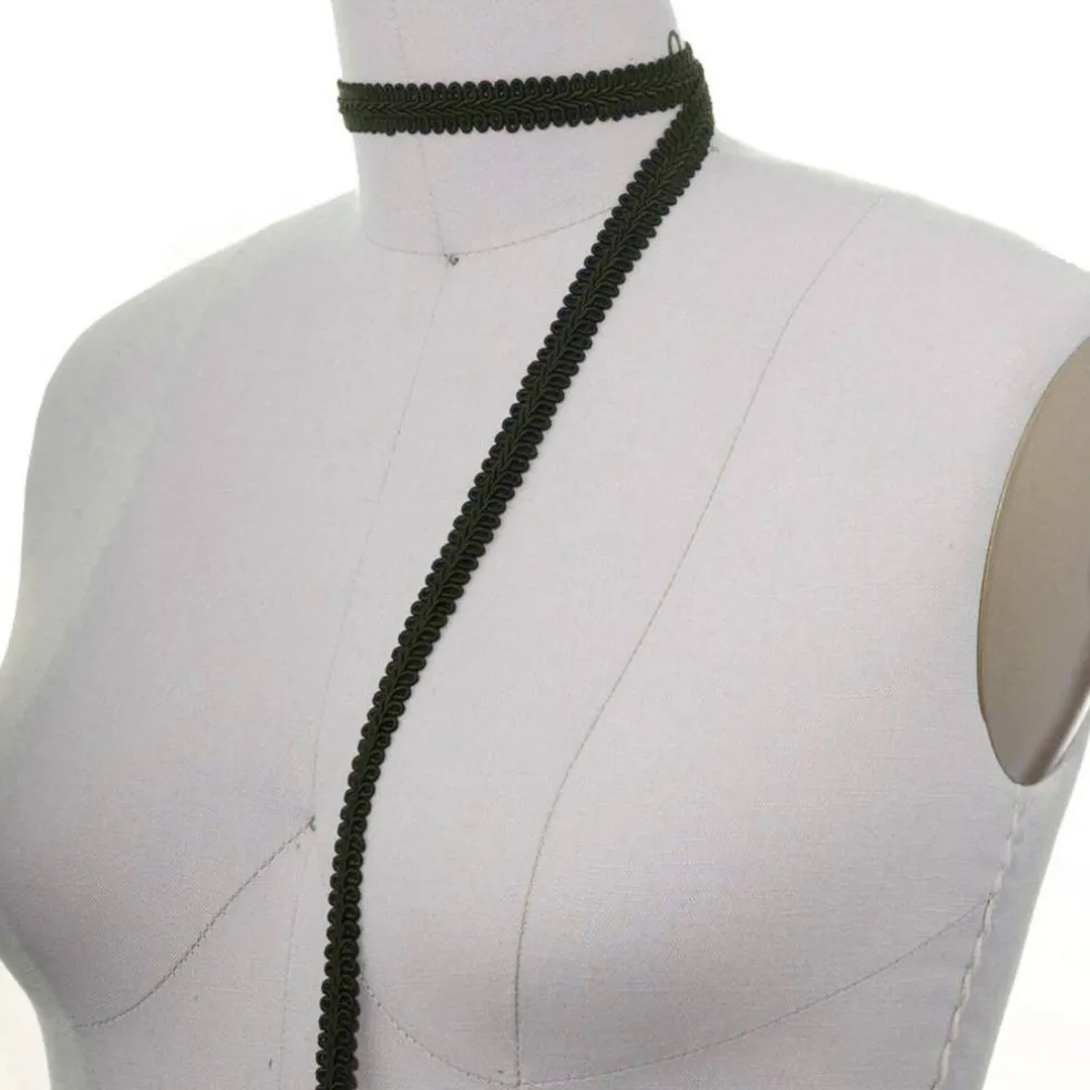 2 Yards Classic Black French Gimp Braid Trim for Upholstery, Drapes & Home Décor With 5/8 Inch Width