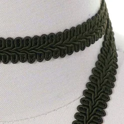 2 Yards Classic Black French Gimp Braid Trim for Upholstery, Drapes & Home Décor With 5/8 Inch Width