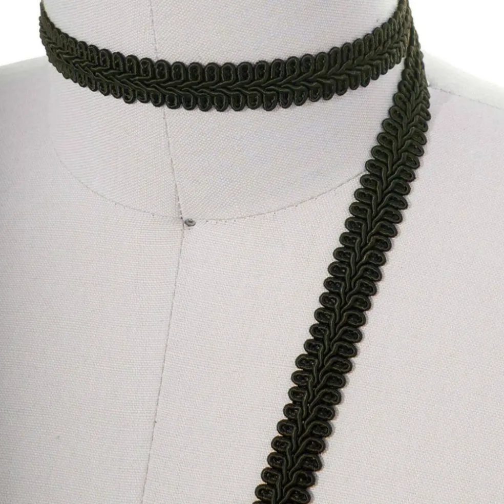 2 Yards Classic Black French Gimp Braid Trim for Upholstery, Drapes & Home Décor With 5/8 Inch Width