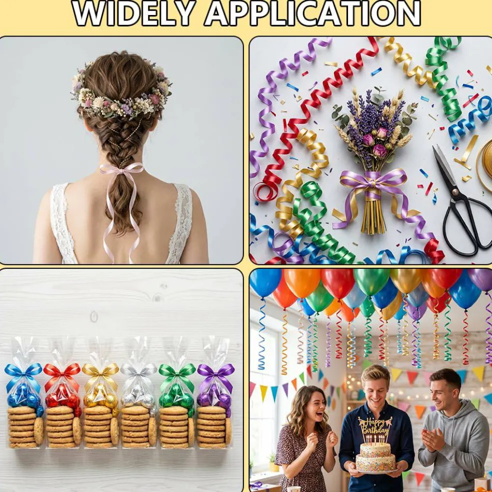500 Yards Gold Curling Ribbon Balloon String Gift Wrapping Decor