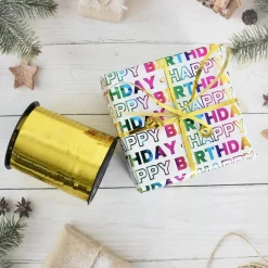 500 Yards Gold Curling Ribbon, Metallic Balloon String Ribbon for Gift Wrapping, DIY Crafts, Party Decorations, Bows, Christmas Birthday Supplies