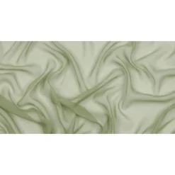 1 Yard Sheer Silk Chiffon Oil Green Premium Solid Lightweight 44 Inch Width