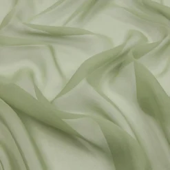1 Yard Sheer Silk Chiffon Oil Green Premium Solid Lightweight 44 Inch Width