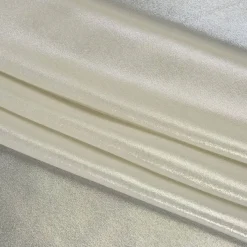 1 Yard Silver on Beige Liquid Sheen Metallic Polyester Chiffon Sheer Fabric 60