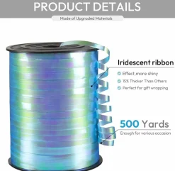 500 Yards Light Blue Gradient Curling Ribbon – 1/5" Balloon String for Gifts & Party Decor