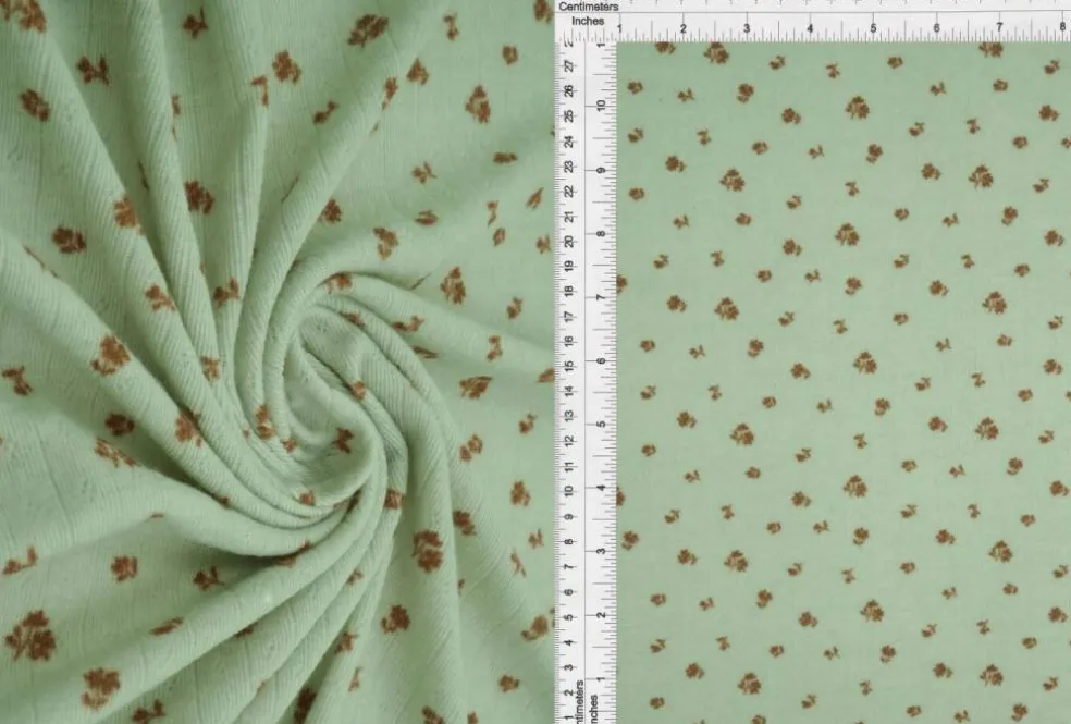 1 Yard Small Floral Cotton-Style Pointelle Knit Fabric 61/63" Wide