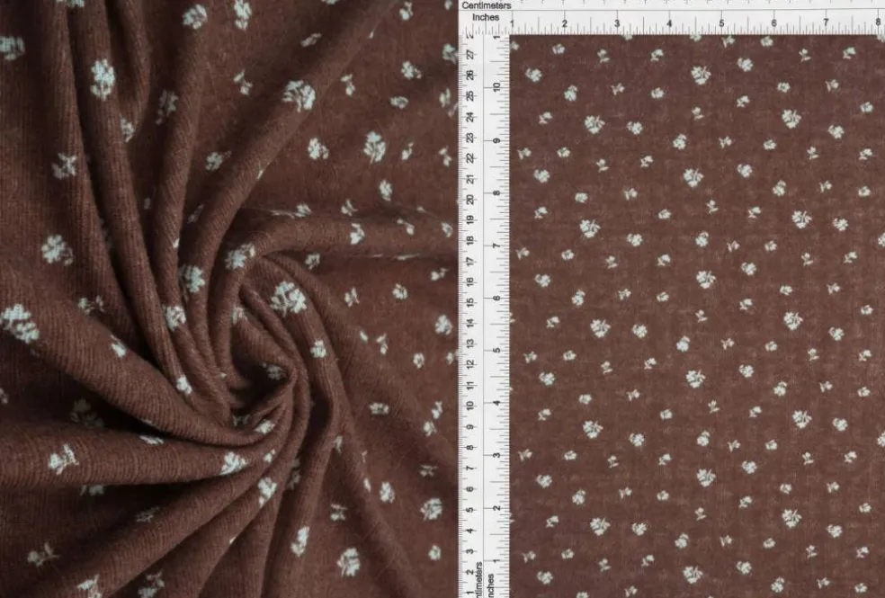 1 Yard Small Floral Cotton-Style Pointelle Knit Fabric 61/63" Wide