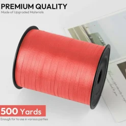500 Yards Red Crimped Curling Ribbon – 1/5" for Gift Wrapping, Balloons & Party Decor