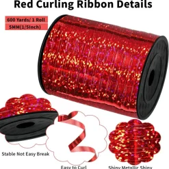 600 Yards Red Ribbon 1/5 Inch Curling Ribbon Balloon String Ribbons for Art Crafts Gift Wrapping Wedding Birthday Party Decorations
