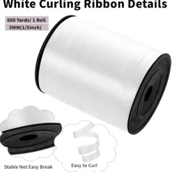600 Yards White Curling Ribbon – 1/5" Balloon String for Crafts, Gifts & Party Decor
