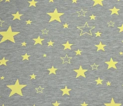 1 Yard Yellow Star Heather Gray French Terry Hoodies Babywear