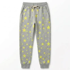 1 Yard Yellow Star Heather Gray French Terry Hoodies Babywear