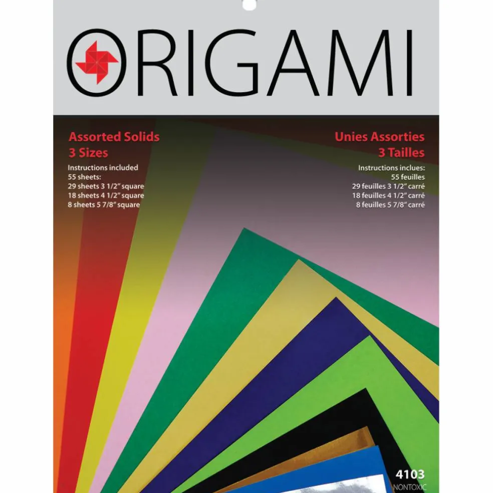 Yasutomo® Assorted Solids Origami Paper, 55 Sheets