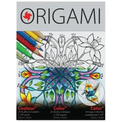 Yasutomo Color2 Coloring Origami Paper - Original Artists Designs, 24 Sheets  5-7/8" × 5-7/8"