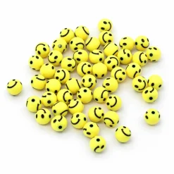 Yellow Acrylic Smiley Face Beads, 140ct. by Creatology™