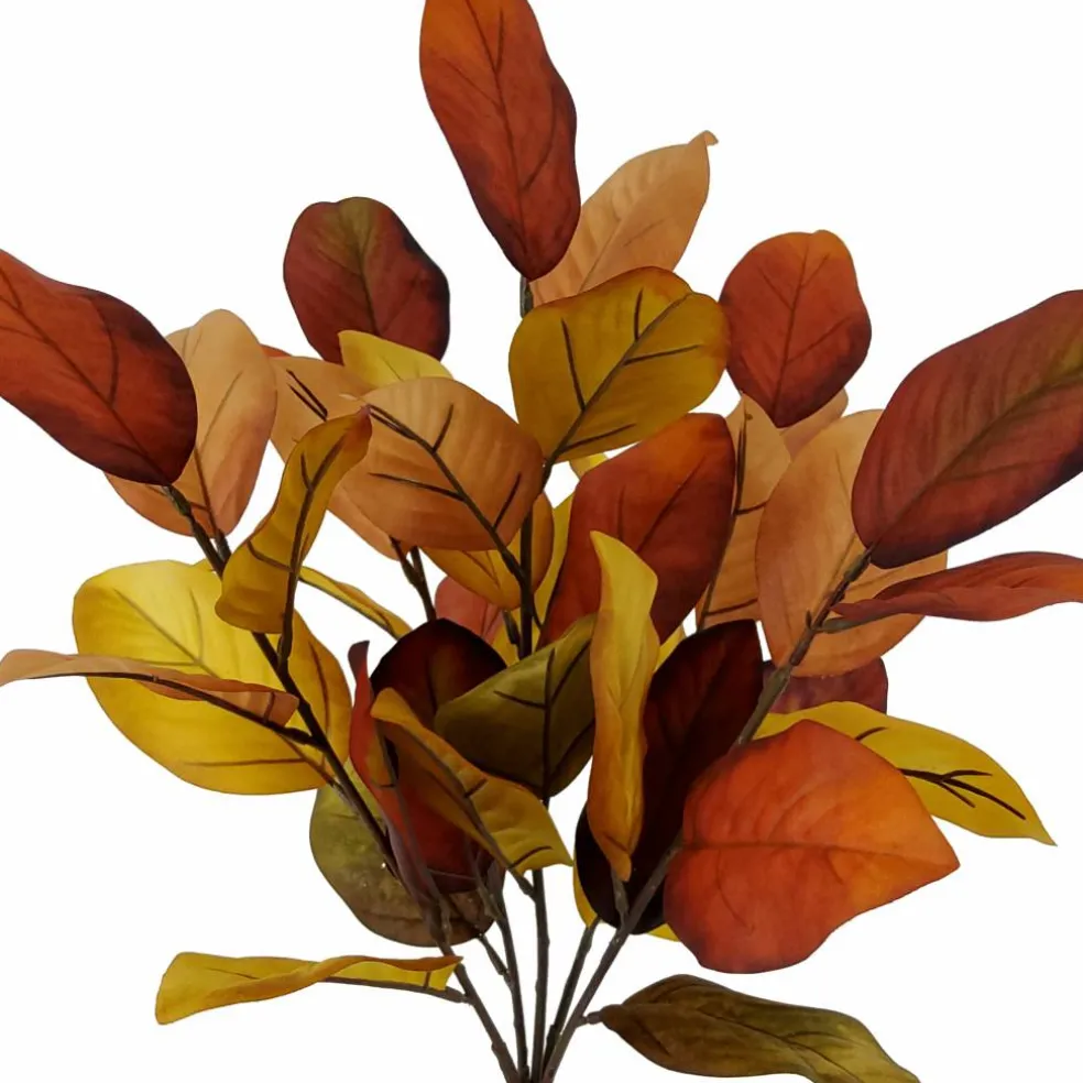 19.5" Yellow & Brown Magnolia Leaves Bush by Ashland®