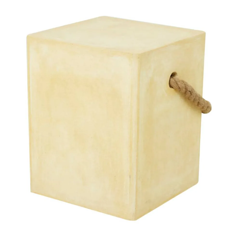 Yellow Contemporary Outdoor Accent Table, 15" x 15" x 18"
