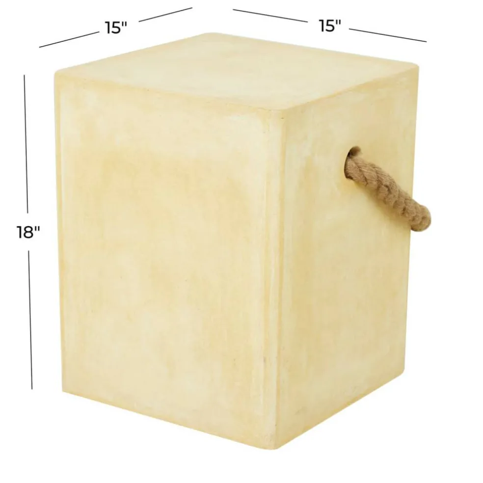 Yellow Contemporary Outdoor Accent Table, 15" x 15" x 18"