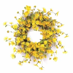 23" Yellow Daisy Wreath
