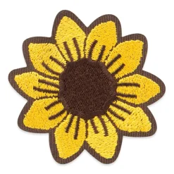 Yellow Embroidered Sunflower Iron-On & Adhesive Patch by Make Market®