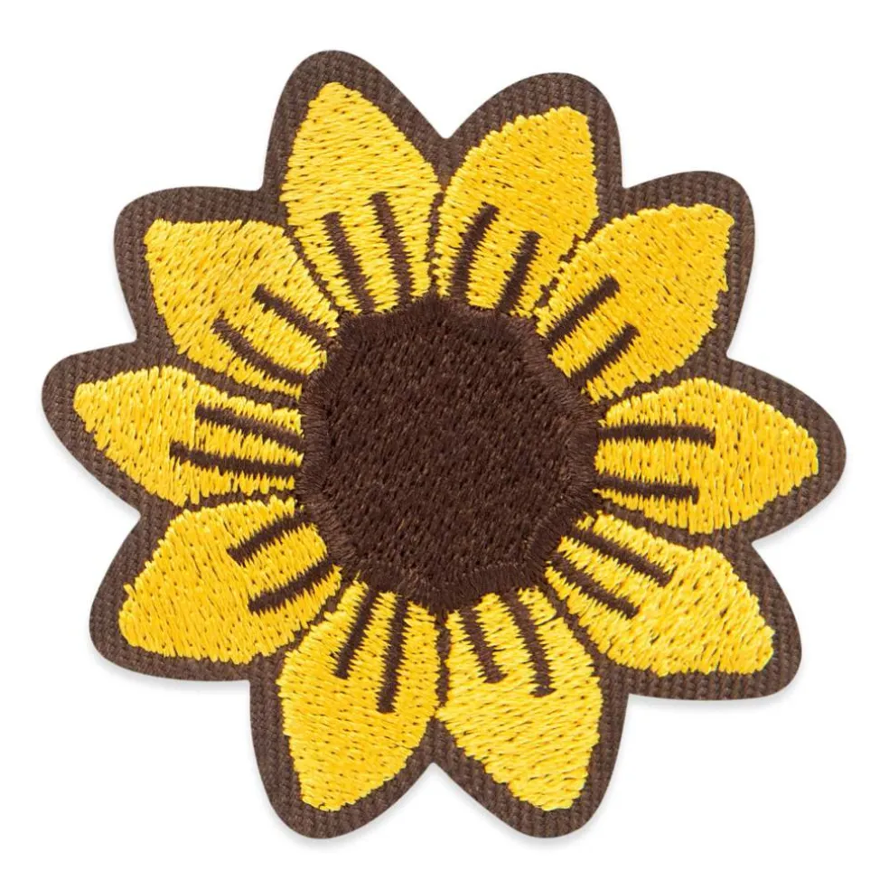 Yellow Embroidered Sunflower Iron-On & Adhesive Patch by Make Market®
